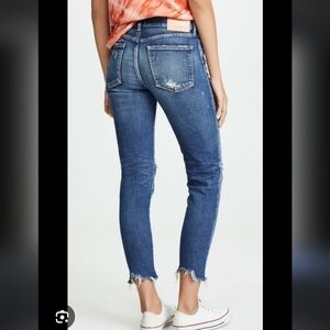 Moussy Vintage MV Glendale Chewed Hem Distressed Jeans